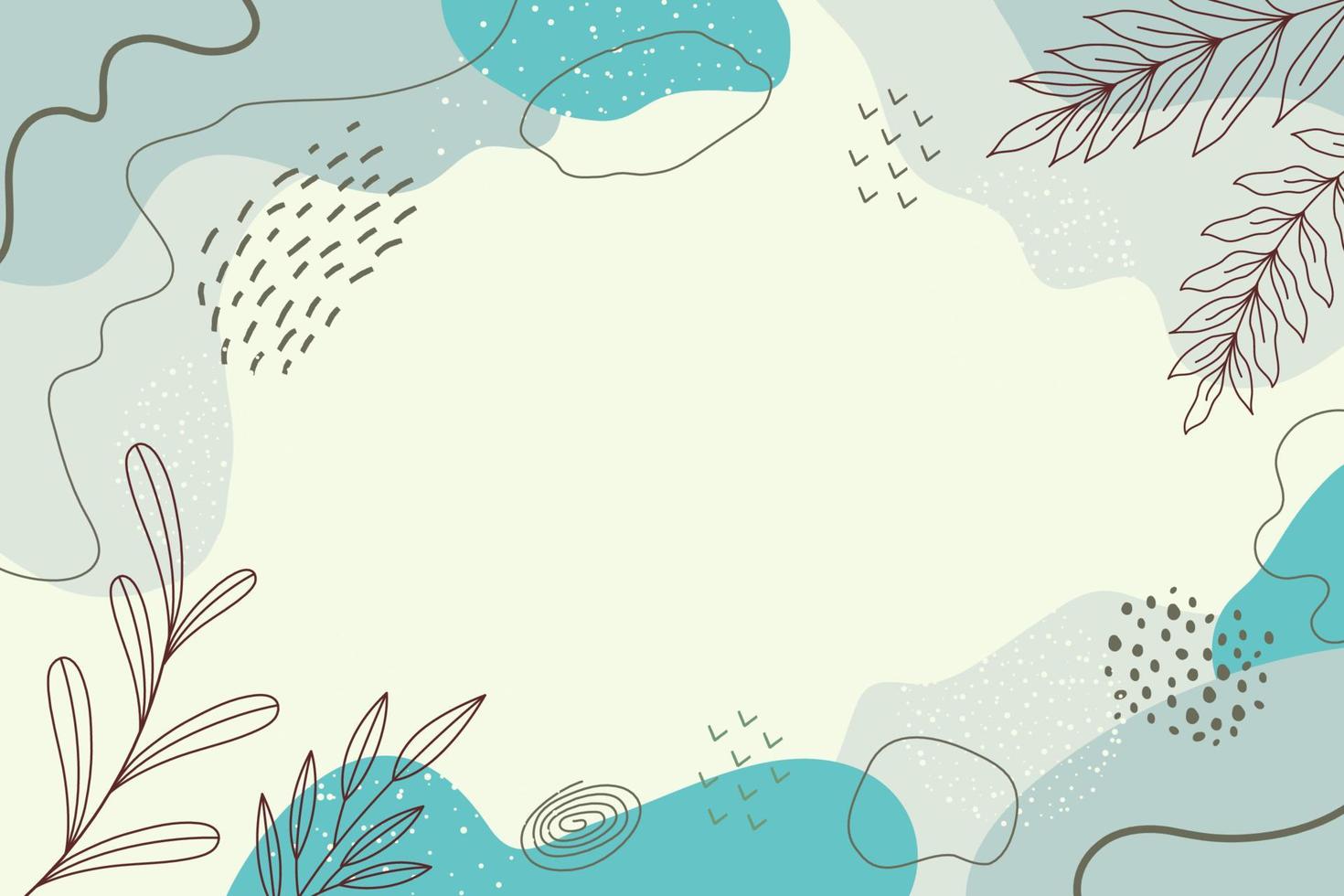 Hand drawn flat abstract shapes background vector
