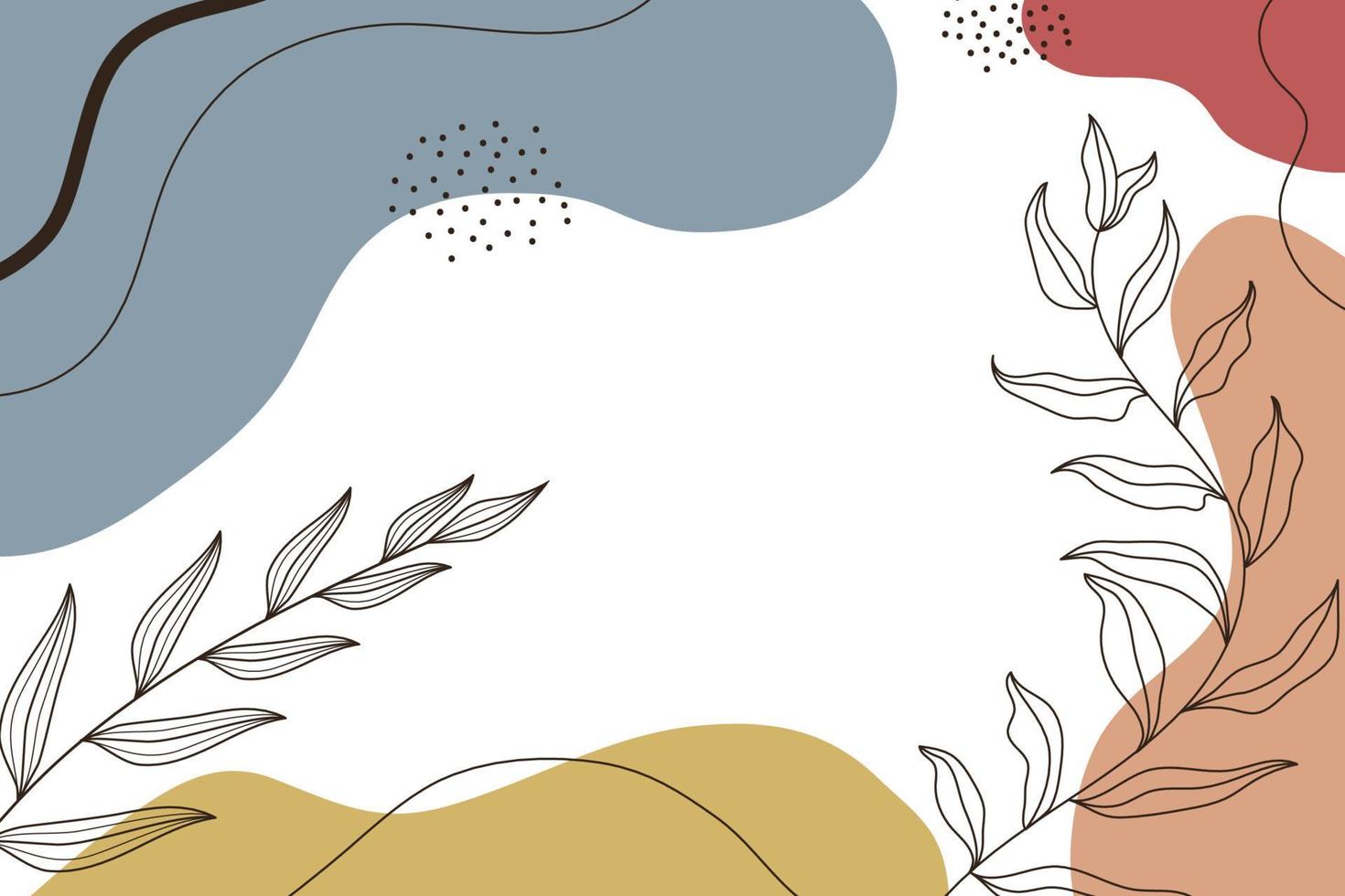 Hand drawn flat abstract shapes background vector