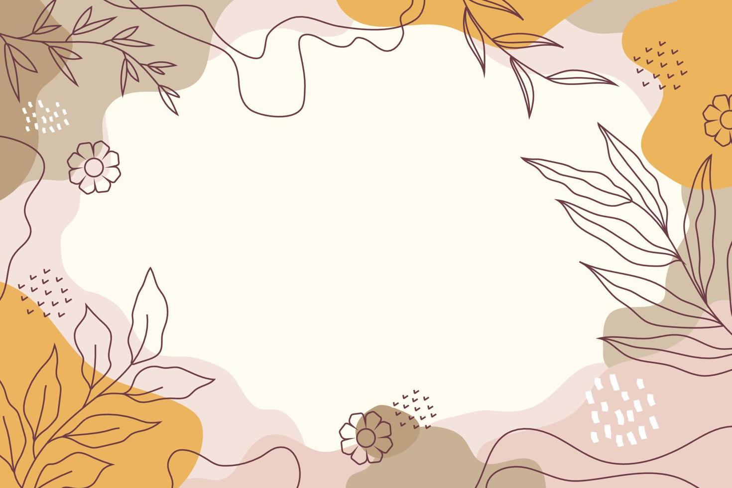 Hand drawn flat abstract shapes background vector