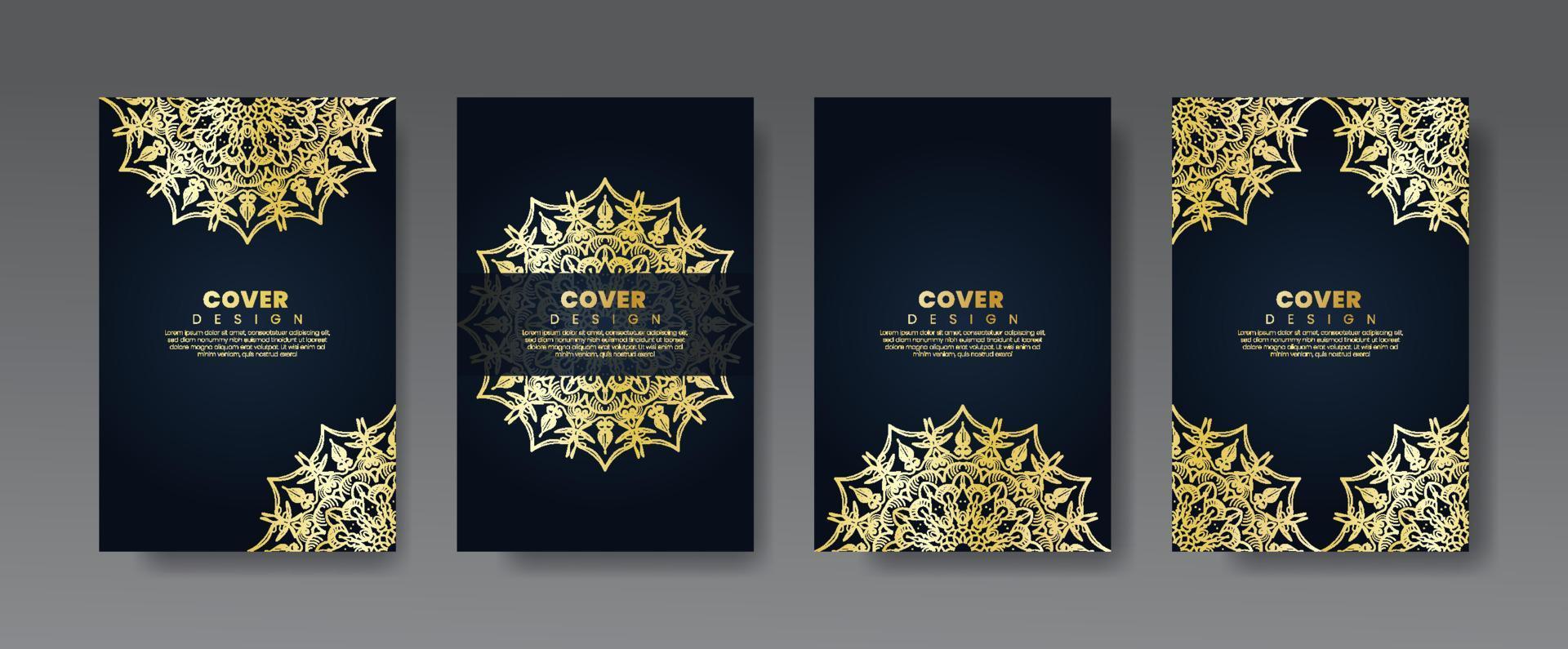 Happy new year banner or card template with luxury mandala vector