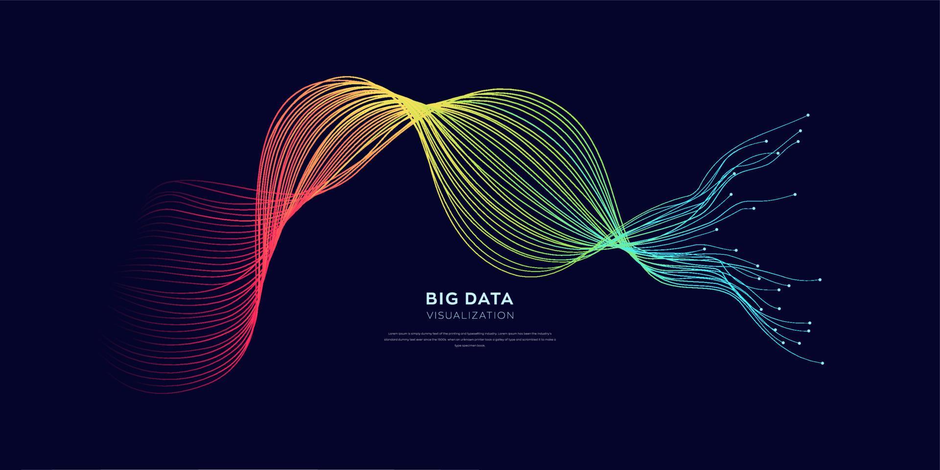 Abstract data flow backgroud with coorful line wave. 3705341 Vector Art ...