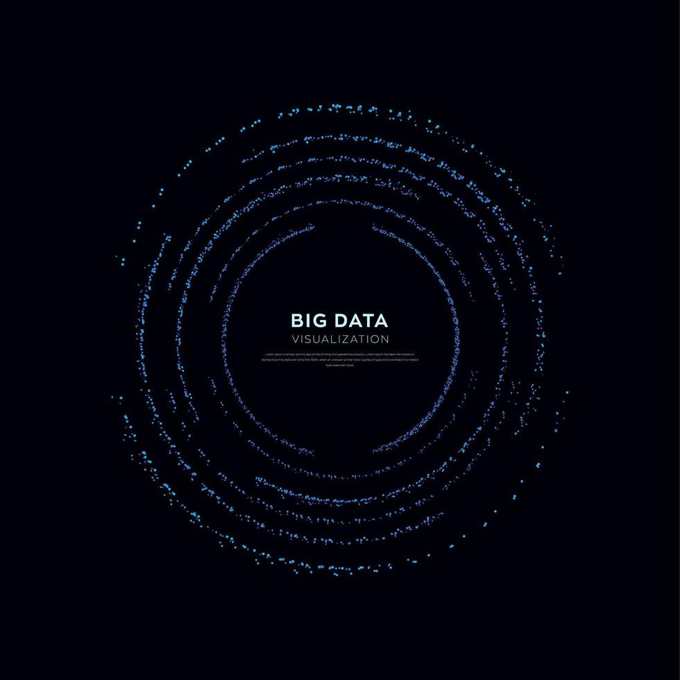 Abstract vector explosion dots line equalizer circle shape isolated technology background element. Vector illustration in concept of technology, science.