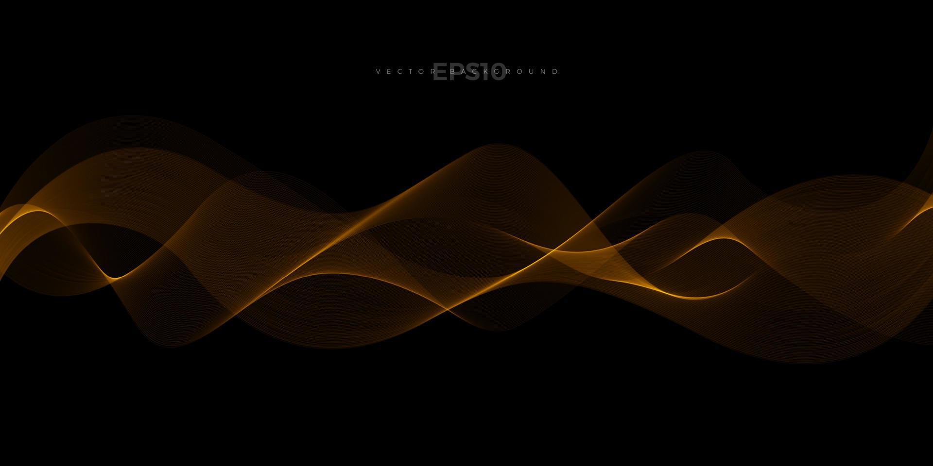 Wave vector element with abstract golden line flow for website, banner and brochure. Creative background design.