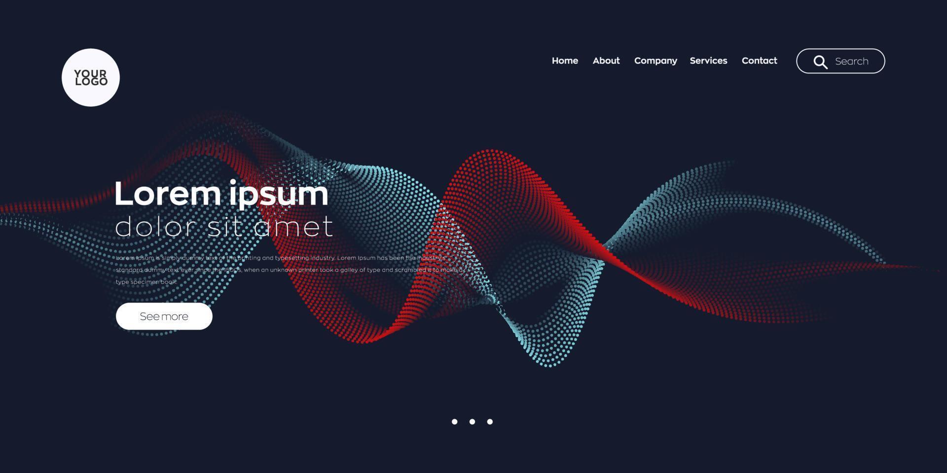 página de destino. Fondo de vector colorido de encabezado web para sitio web, banner, cartel.