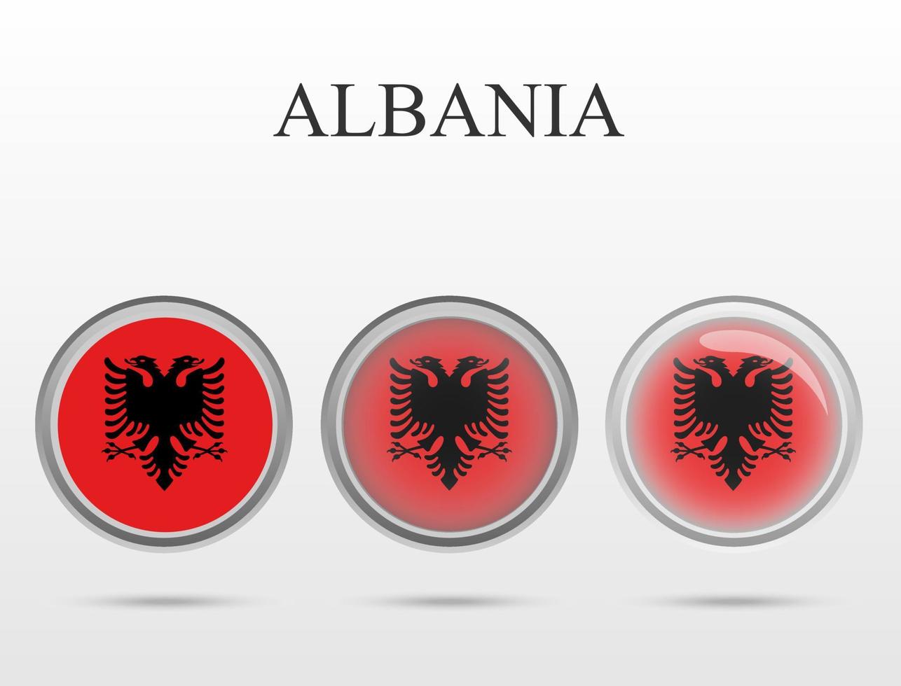Flag of Albania in the form of a circle vector
