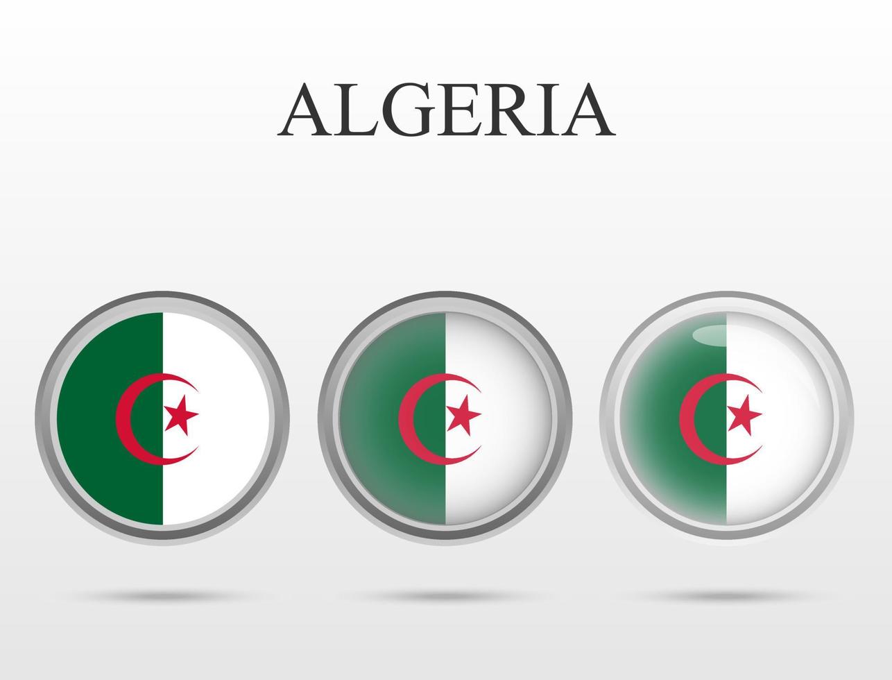 Flag of Algeria in the form of a circle vector