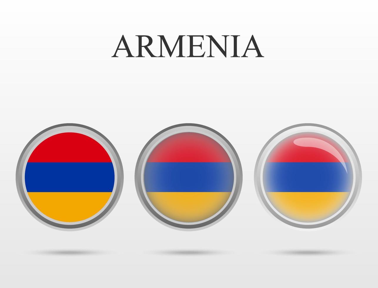 Flag of Armenia in the form of a circle vector