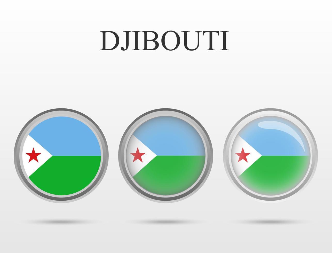 Flag of Djibouti in the form of a circle vector