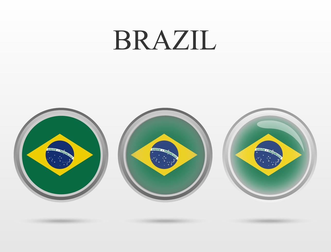 Flag of Brazil in the form of a circle vector