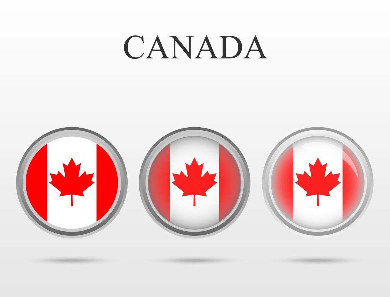 Flag of Canada in the form of a circle vector