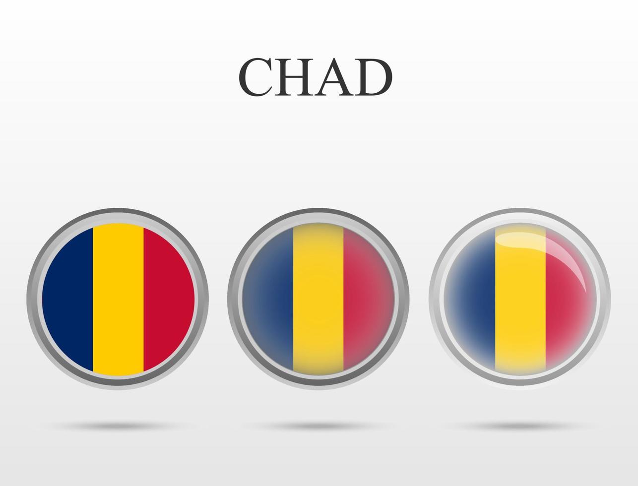 Flag of Chad in the form of a circle vector