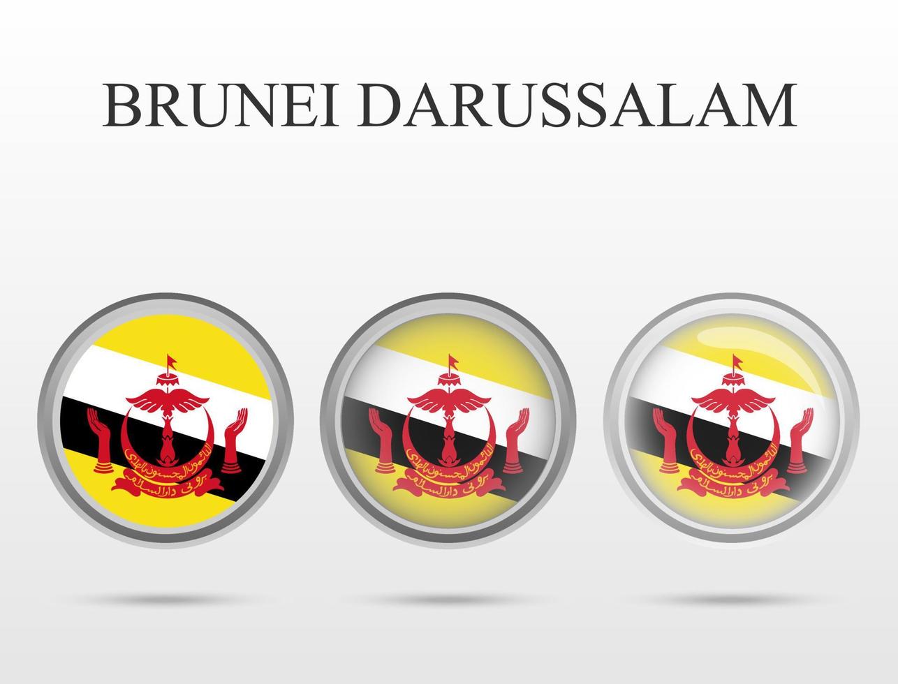 bandera de brunei en forma de círculo vector