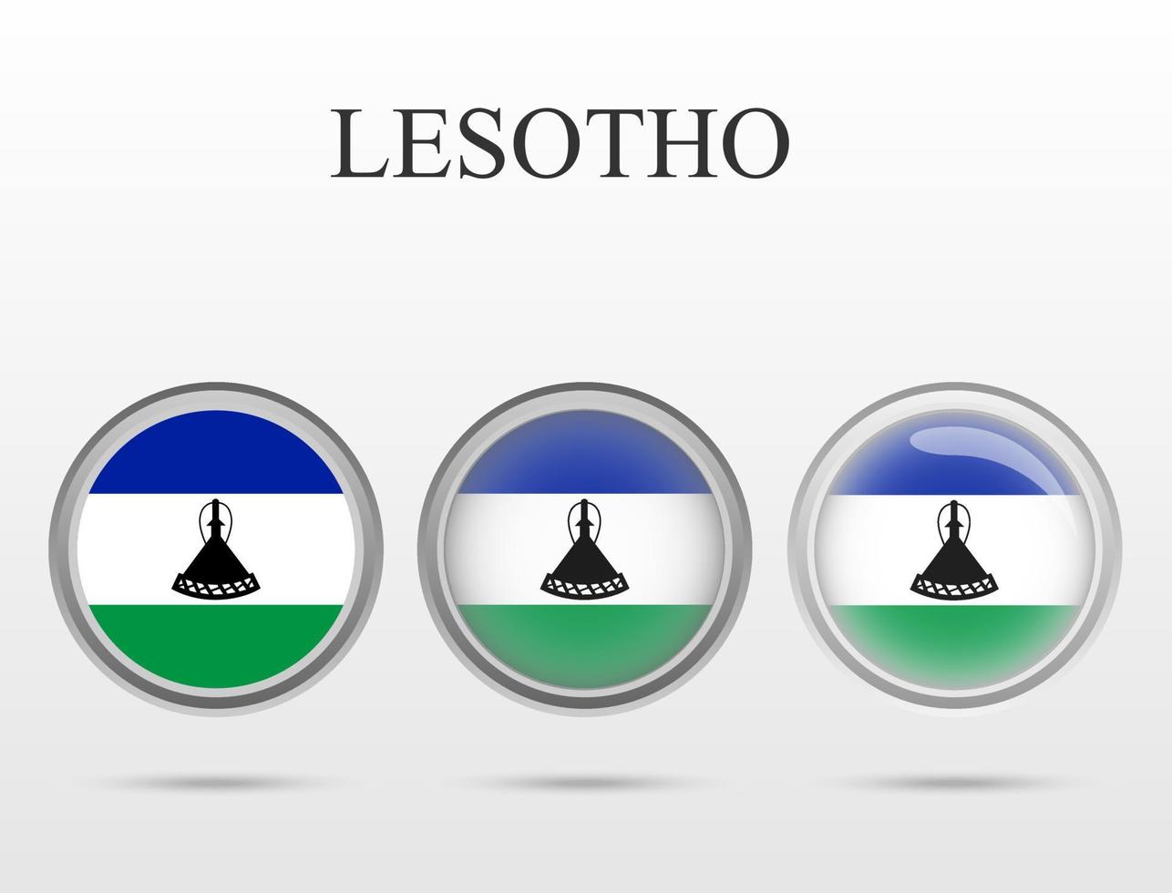 bandera de lesotho en forma de círculo vector