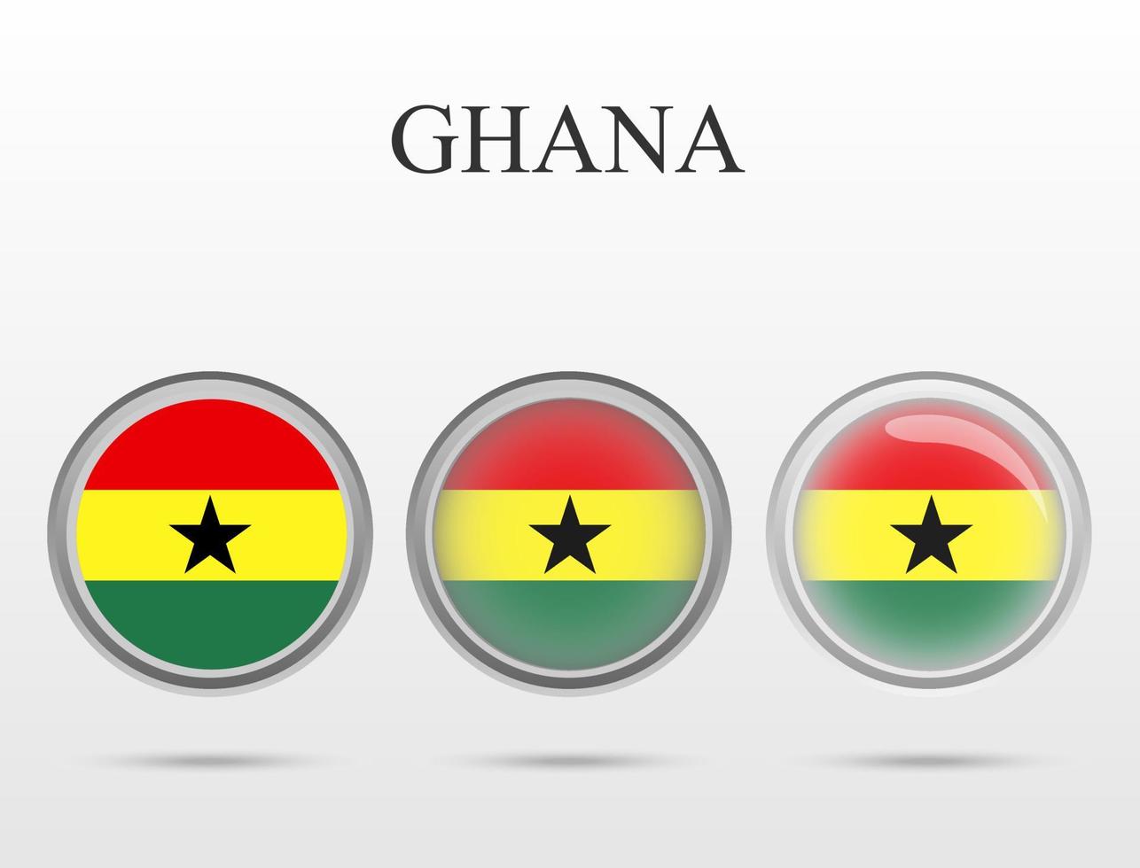 bandera de ghana en forma de círculo vector