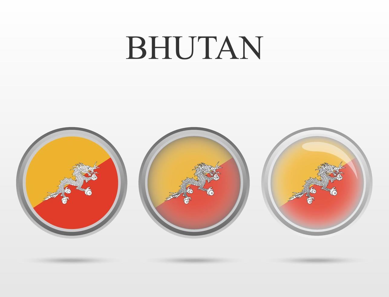 Flag of Bhutan in the form of a circle vector