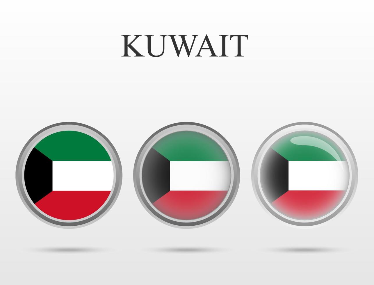 Flag of Kuwait in the form of a circle vector
