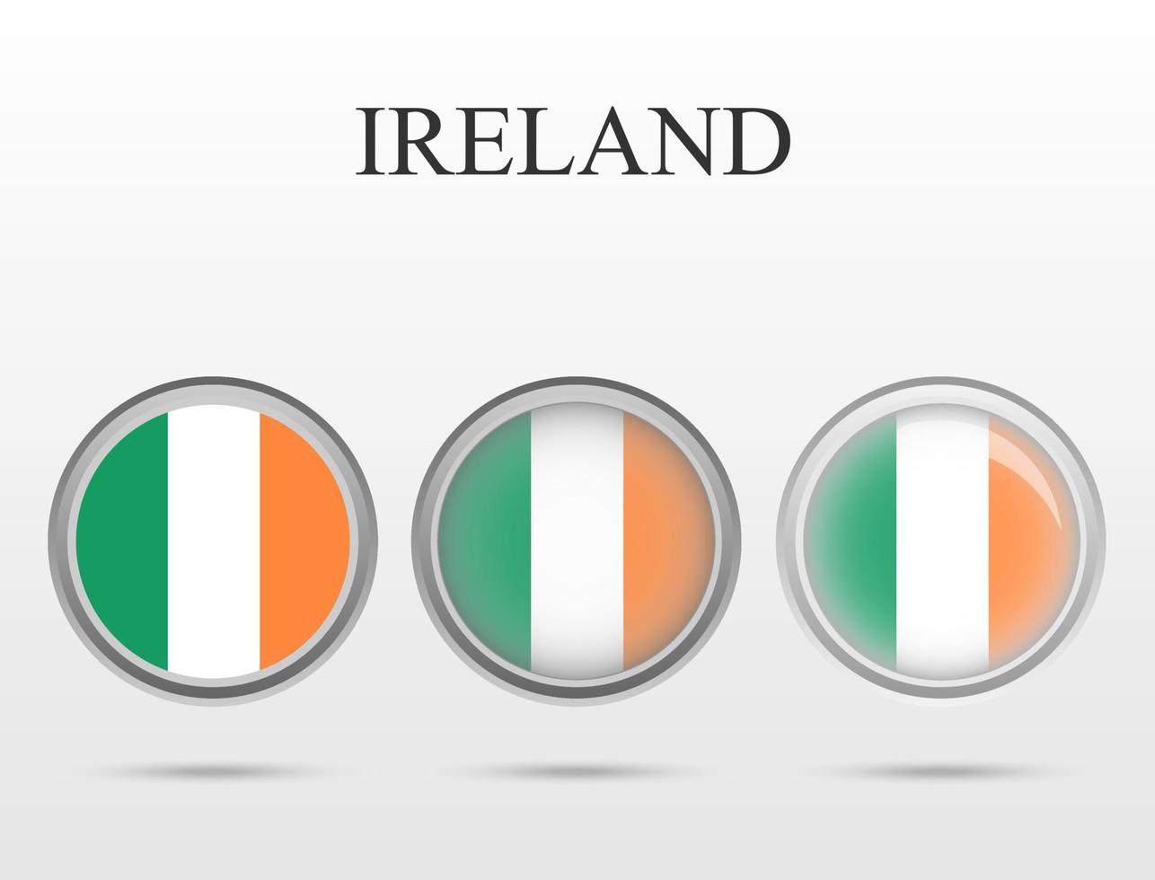 Flag of Ireland in the form of a circle vector