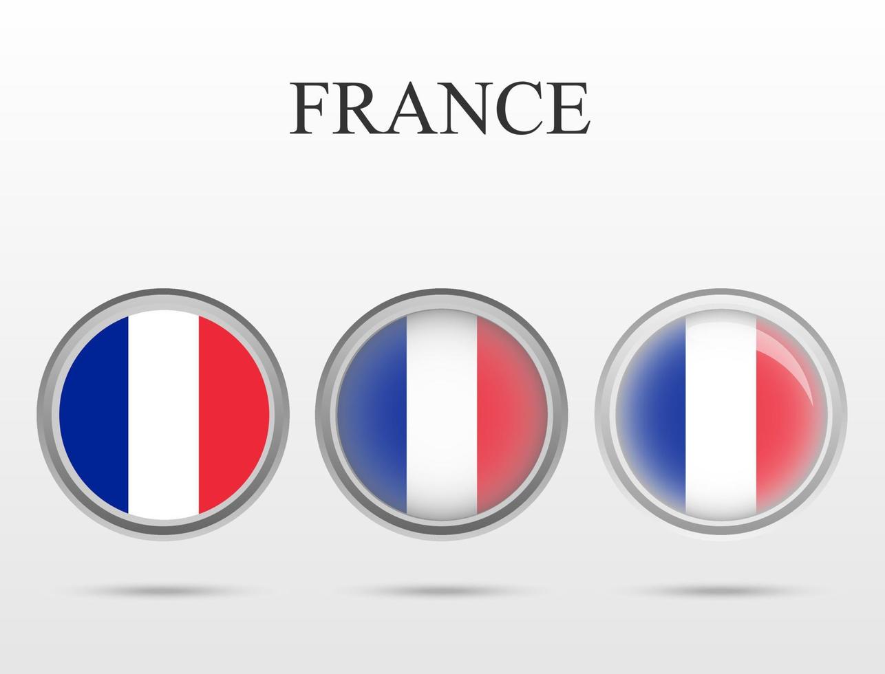 bandera de francia en forma de círculo vector