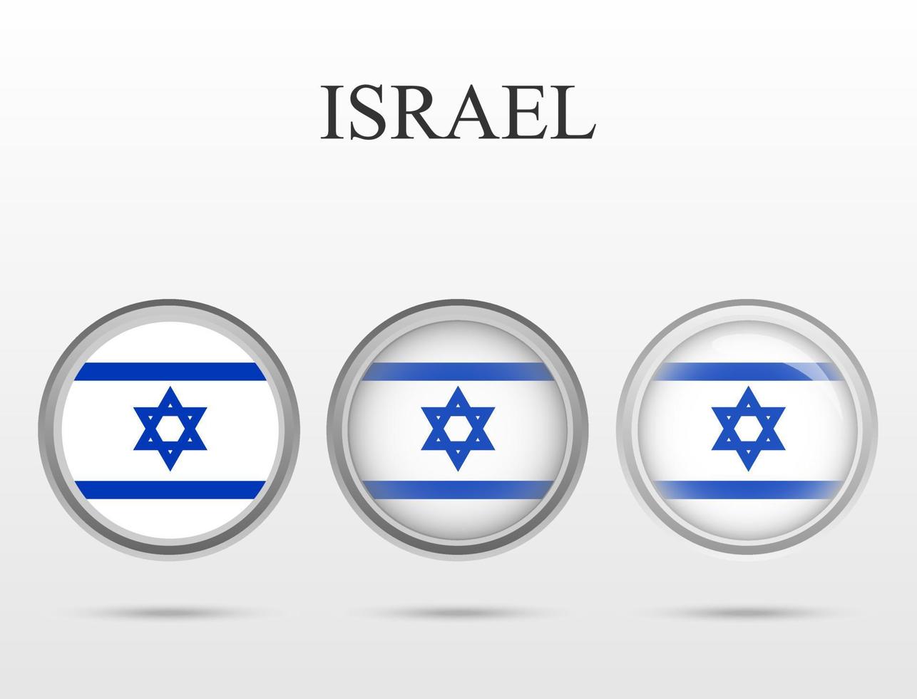 Flag of Israel in the form of a circle vector