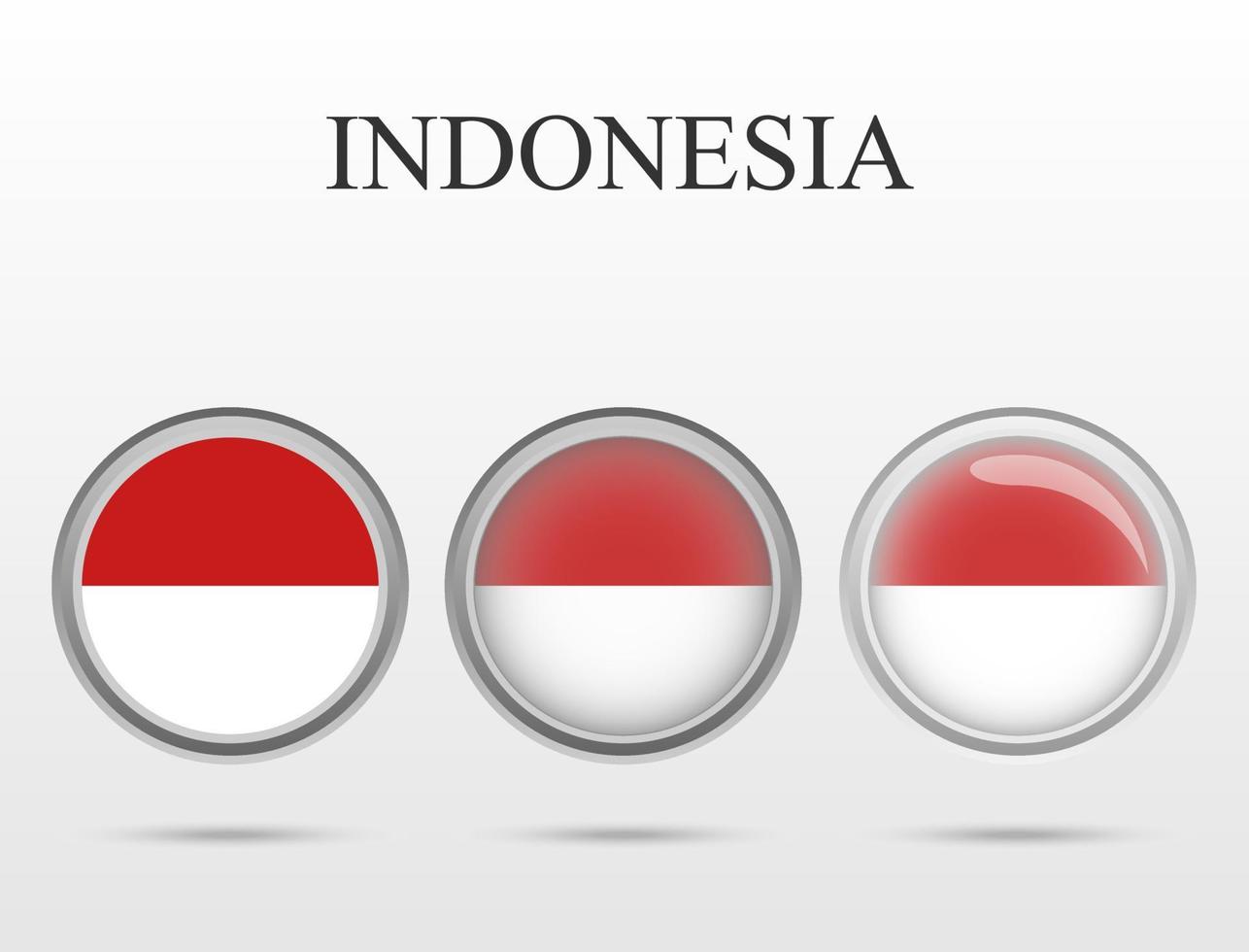 bandera de indonesia en forma de círculo vector