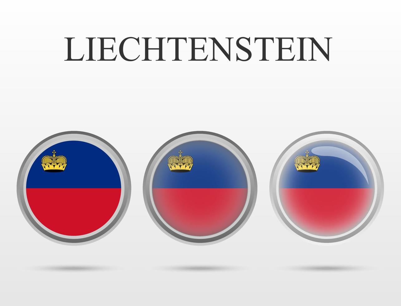 Flag of Liechtenstein in the form of a circle vector