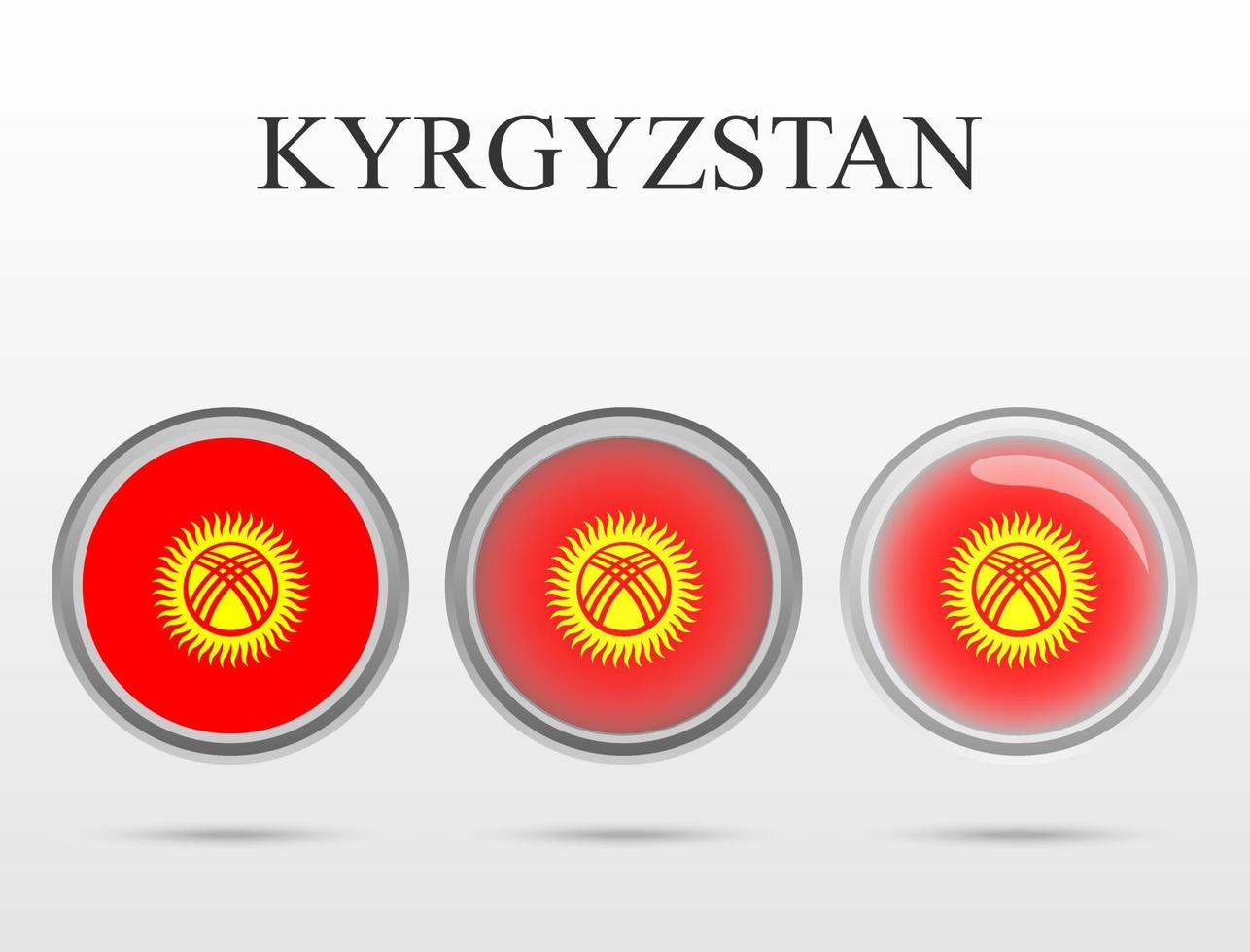 Flag of Kyrgyzstan in the form of a circle vector