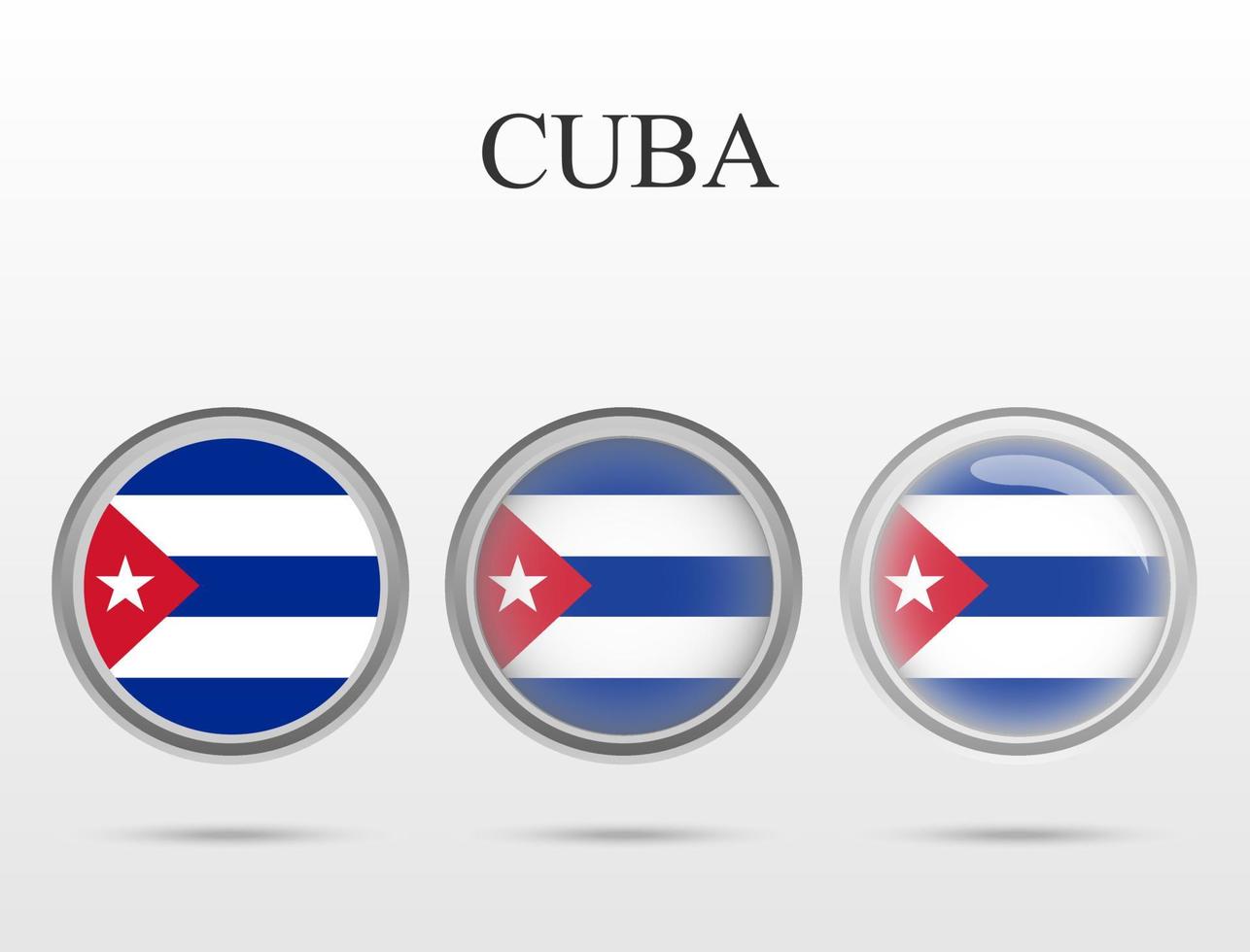 bandera de cuba en forma de círculo vector