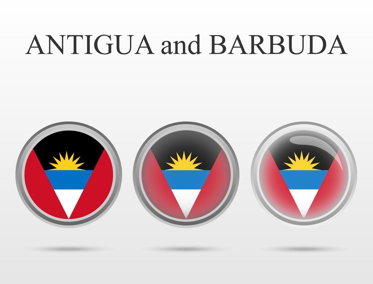 bandera de antigua y barbuda en forma de círculo vector