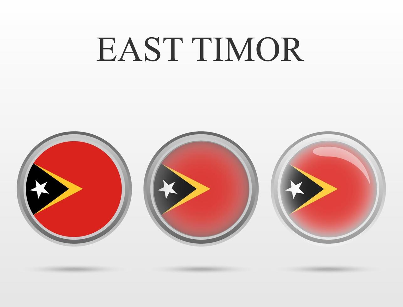 bandera de timor oriental en forma de círculo vector