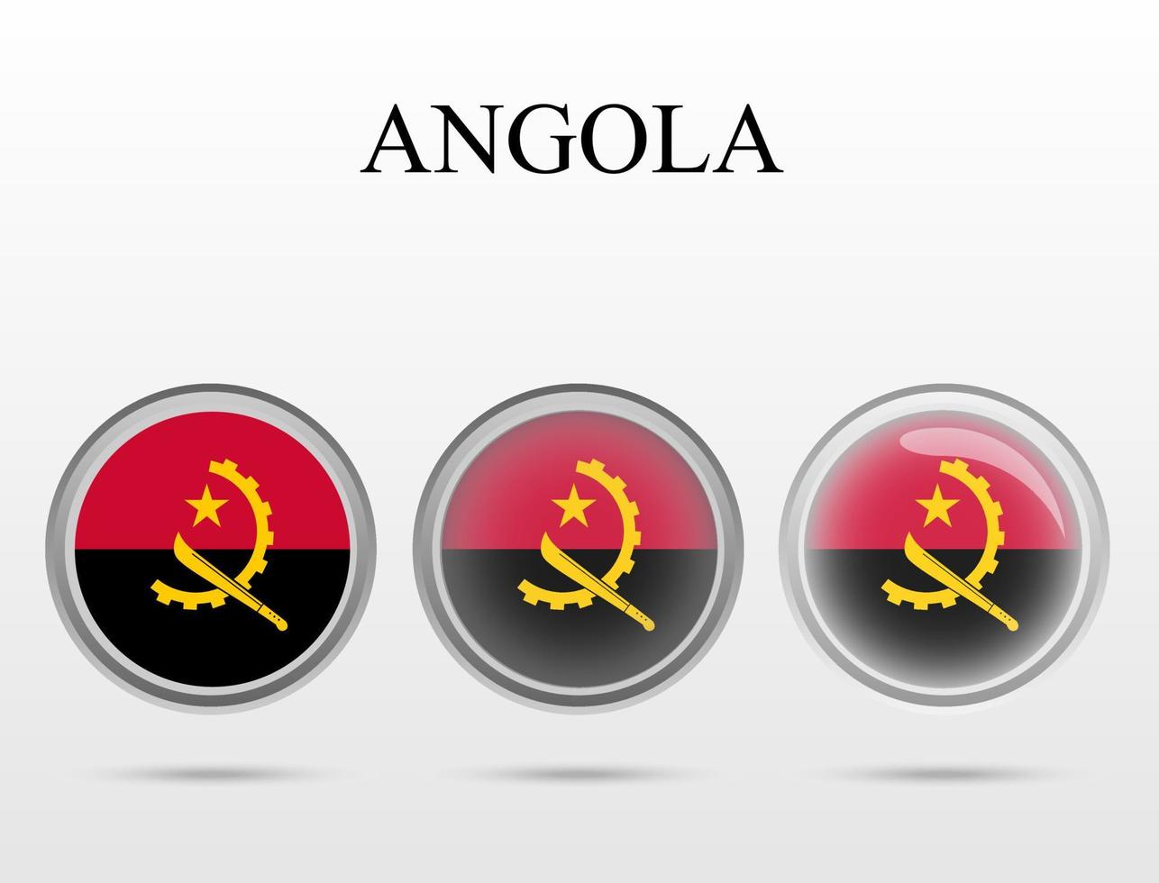 Flag of Angola in the form of a circle vector