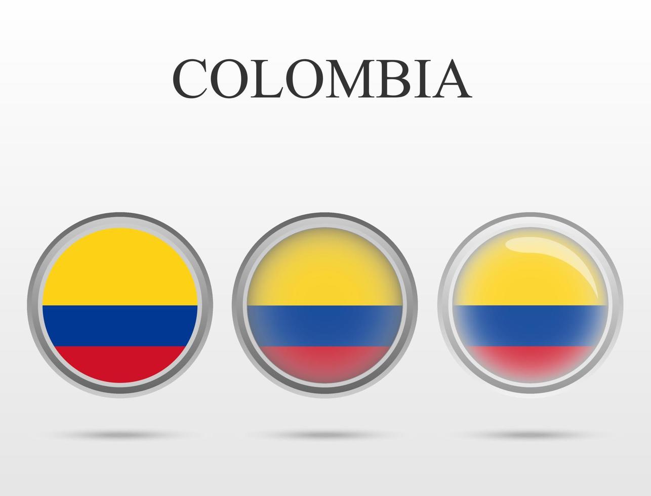 Bandera de Colombia, país en forma de círculo. vector