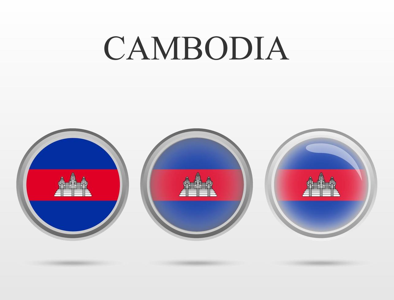 Flag of Cambodia in the form of a circle vector