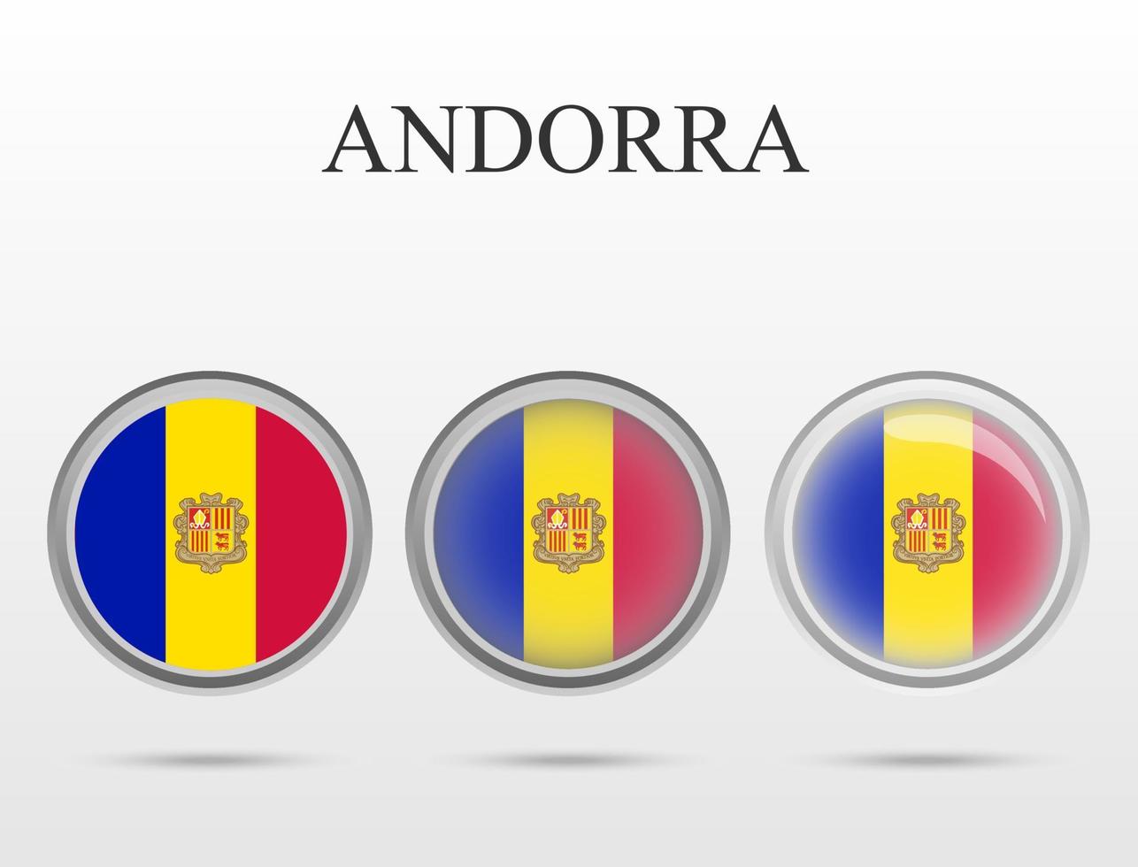 Flag of Andorra in the form of a circle vector