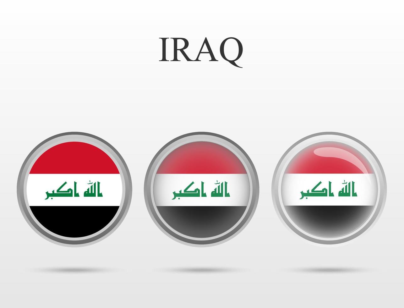 Flag of Iraq in the form of a circle vector