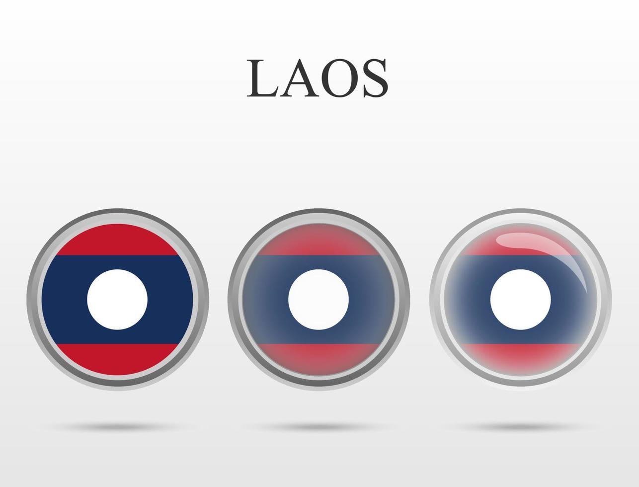 Flag of Laos in the form of a circle vector