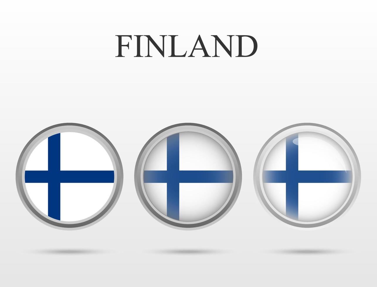 Flag of Finland in the form of a circle vector