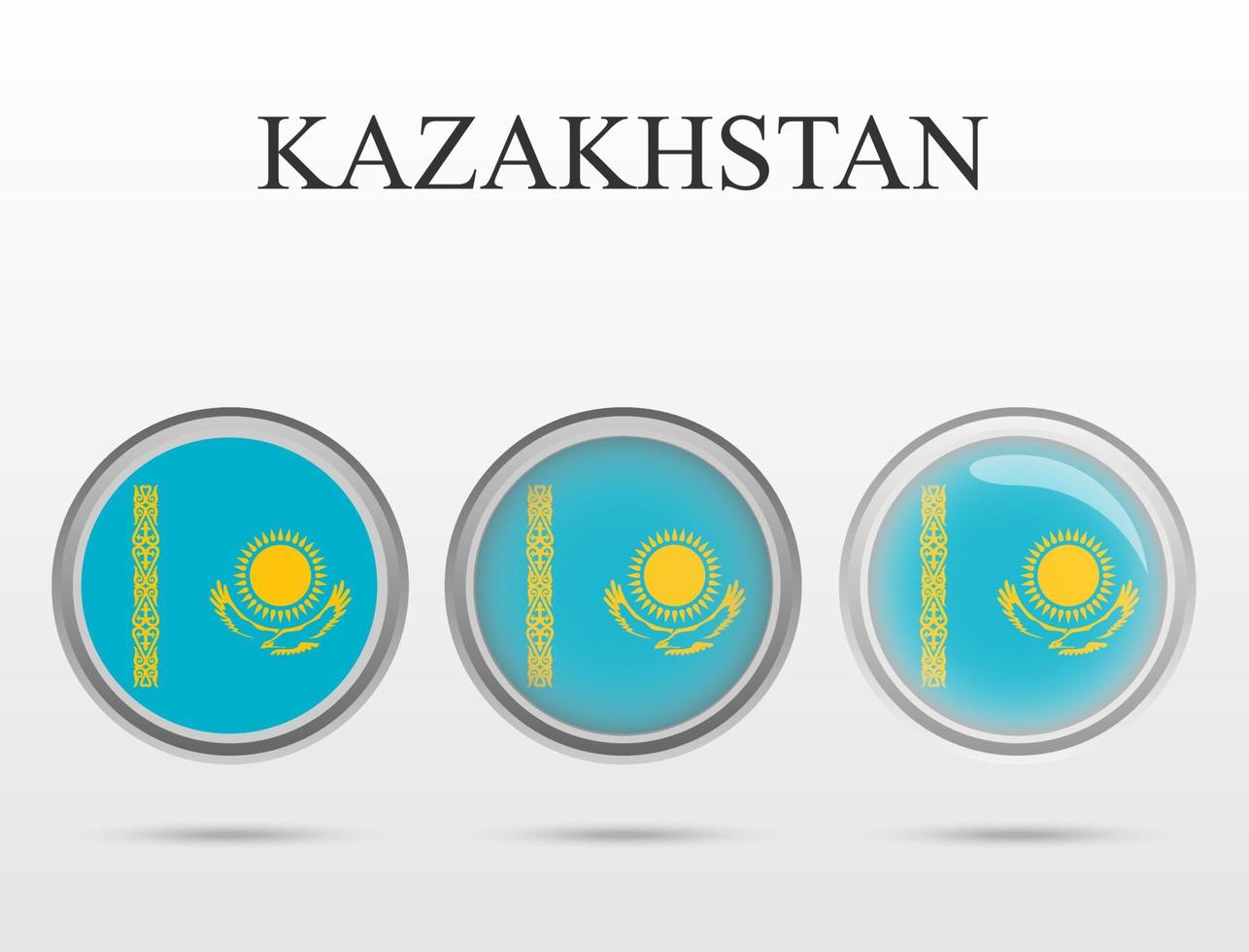 Flag of Kazakhstan in the form of a circle vector