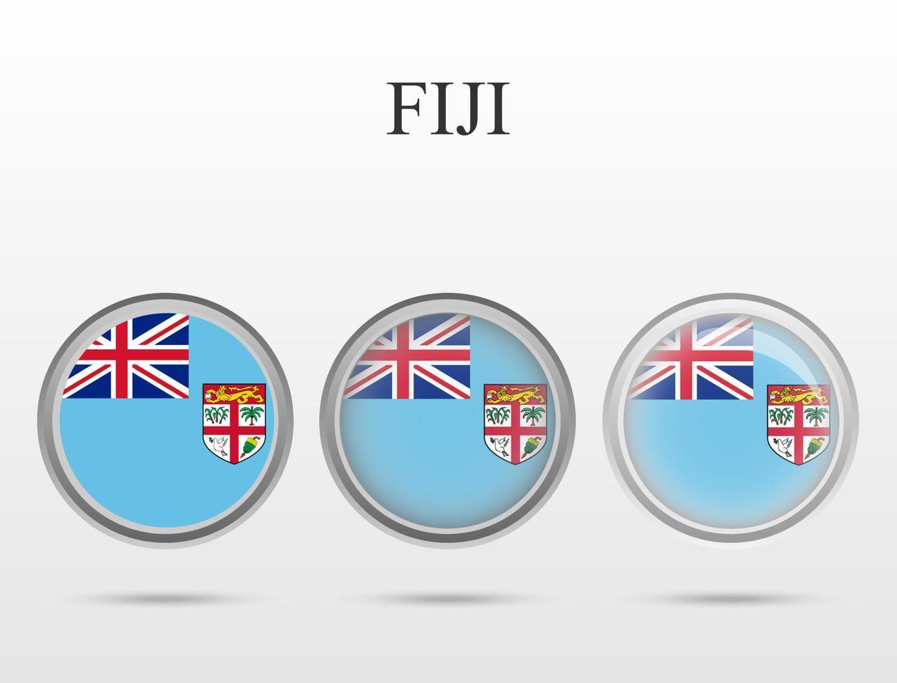 Flag of Fiji in the form of a circle vector