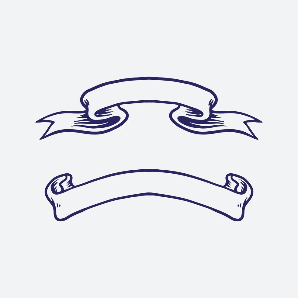 Set ribbons drawing vector