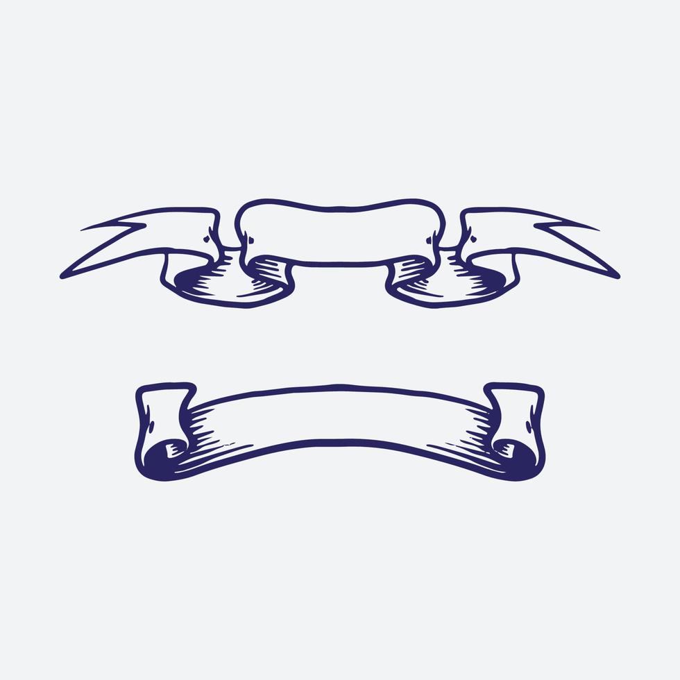 Set ribbons drawing vector