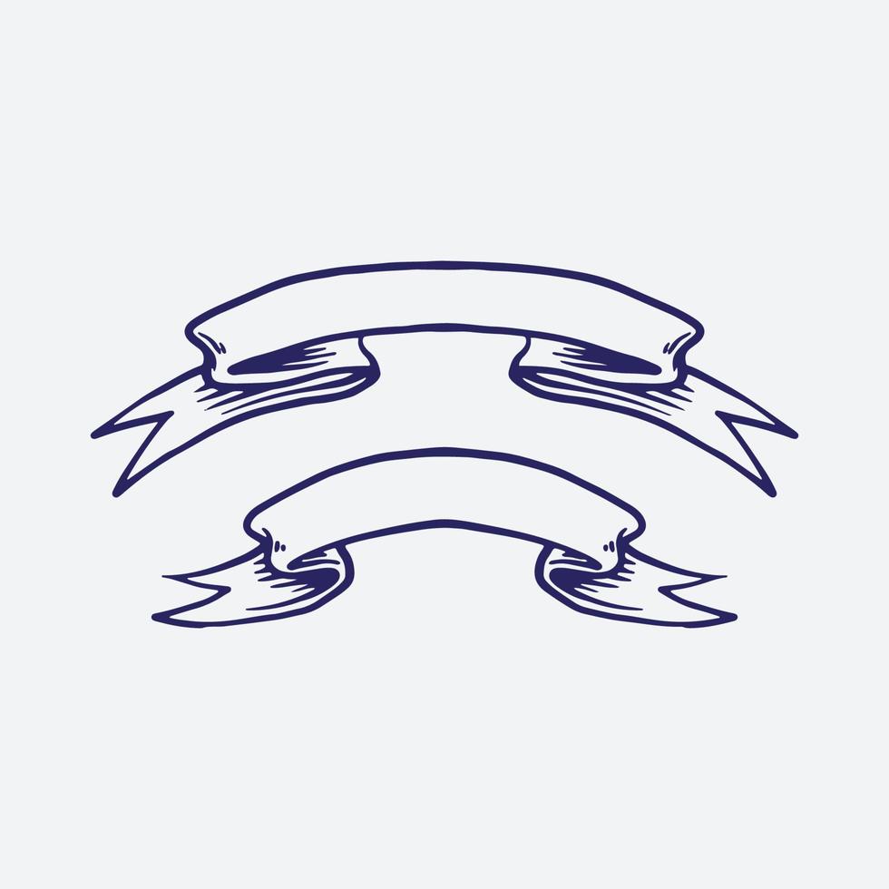 Set ribbons drawing vector