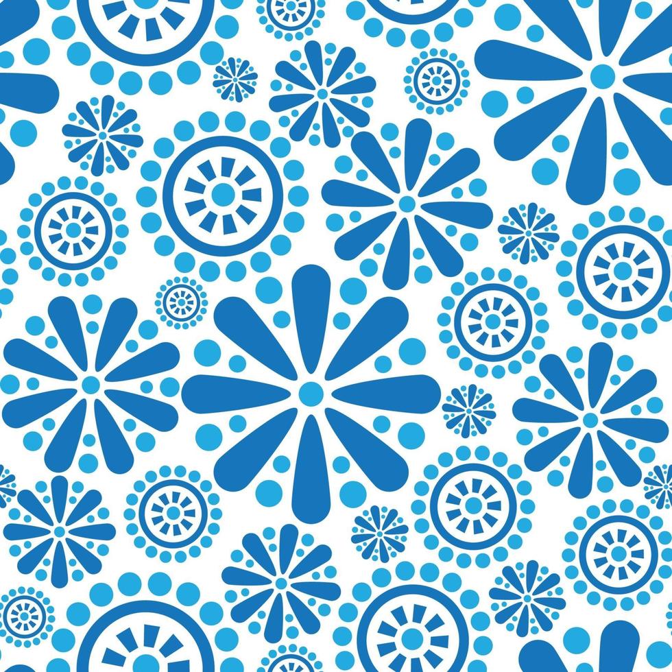 Snowflake seamless pattern Winter holiday floral background flower vector