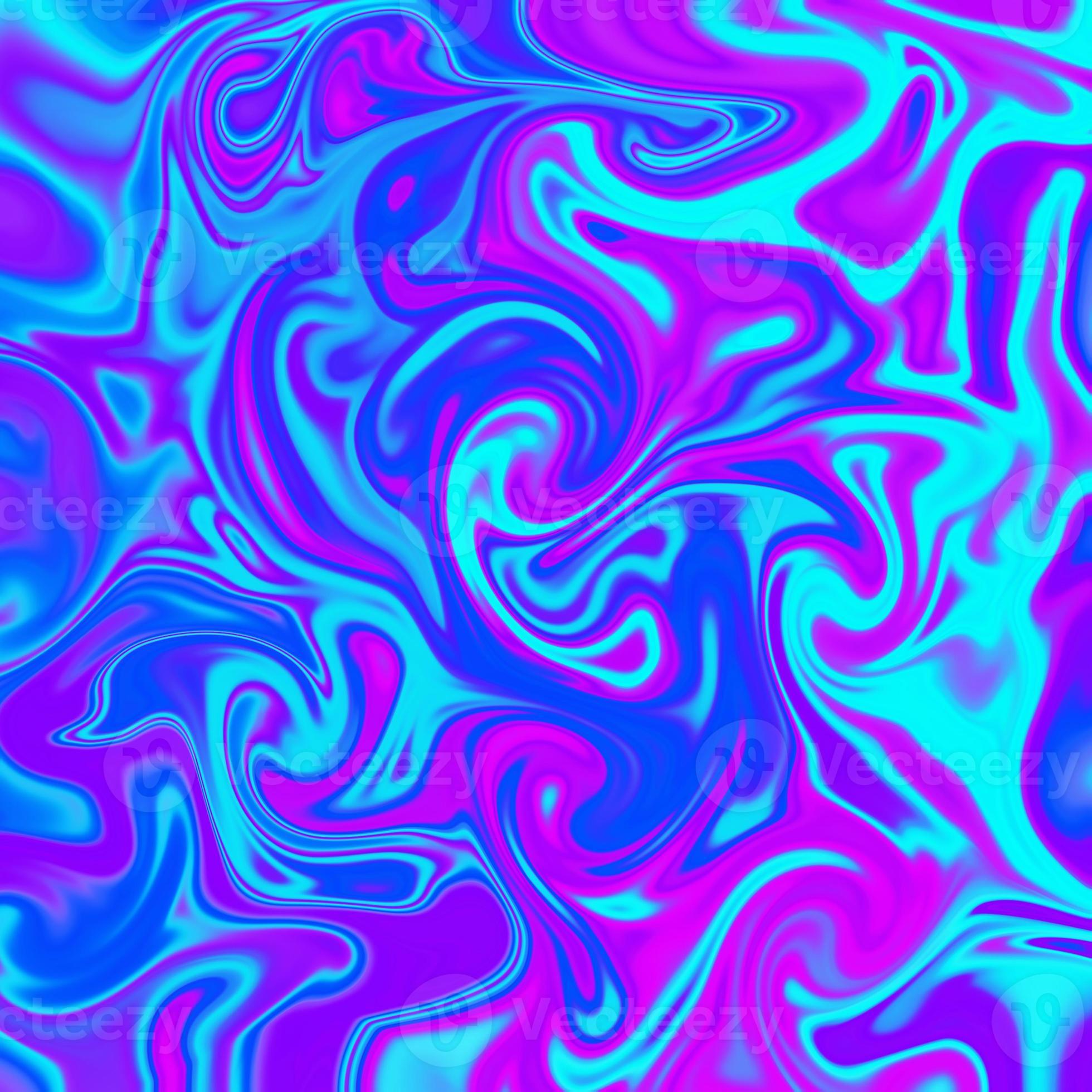 Holographic in neon color. Bright neon illustration of liquid swirl