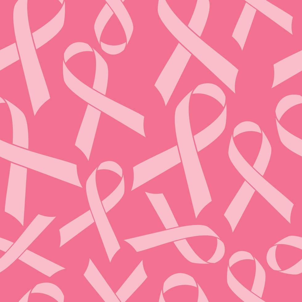 Pink Ribbon seamless Pattern cancer medical background vector illustration