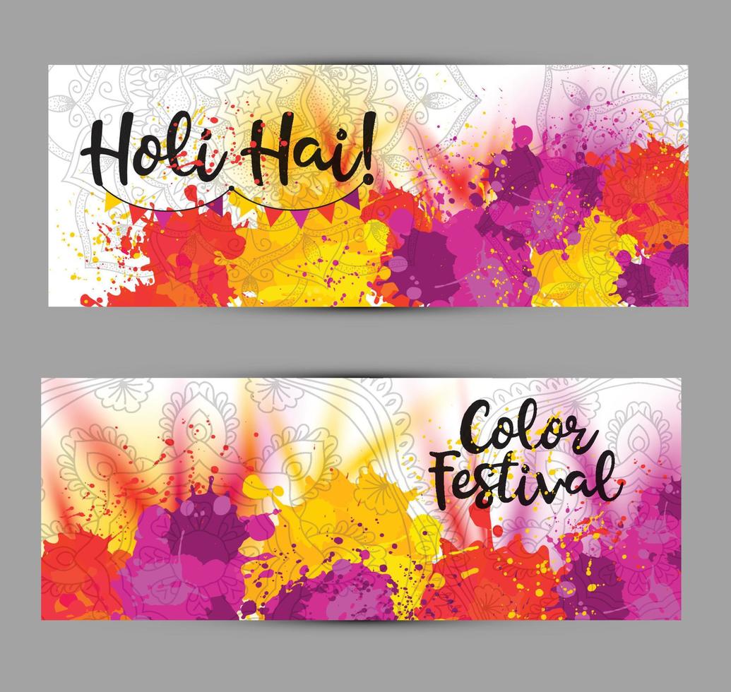 Holi spring festival . Vector background with colorful with watercolor blots Holi