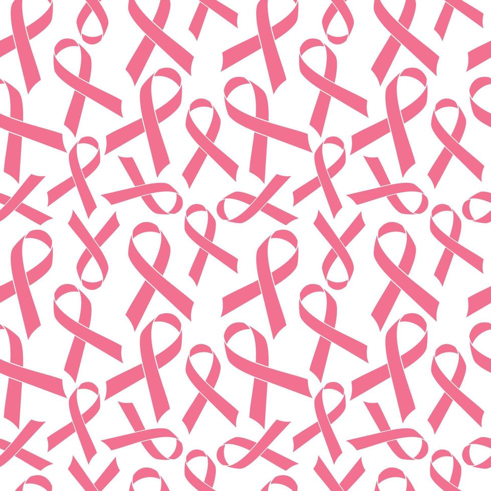 Pink Ribbon seamless Pattern cancer medical background vector illustration