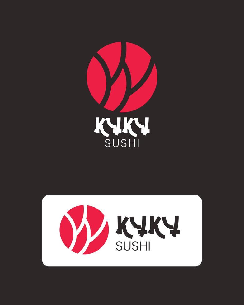 diseño plano del logo de sushi vector