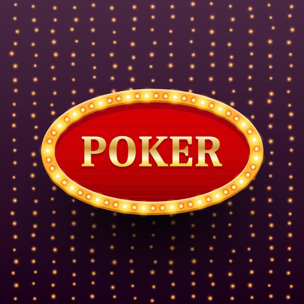 Poker luxury retro banner template with glowing vector