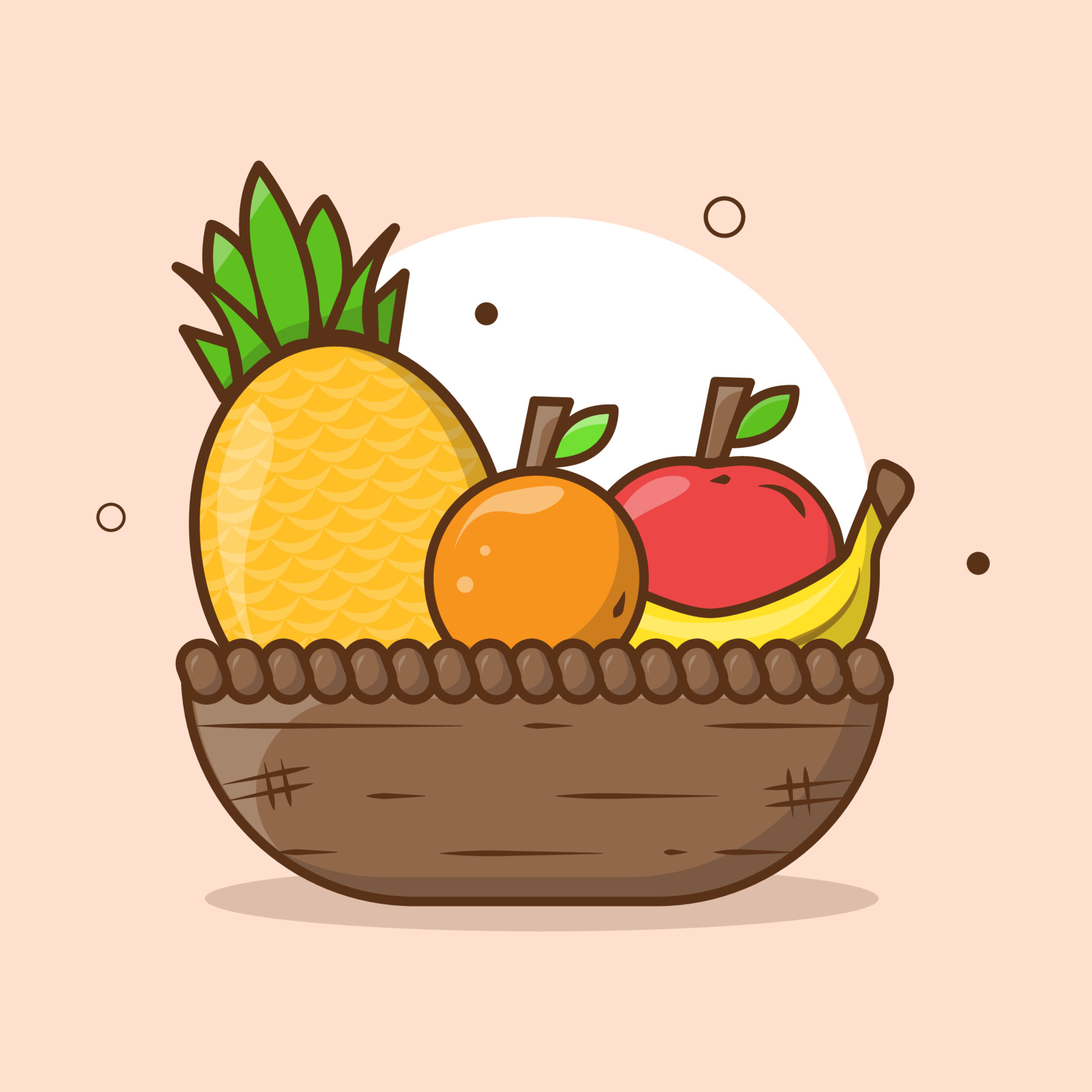 Basket with fruits isolated with Icon Vector illustration. 3705785 Vector  Art at Vecteezy