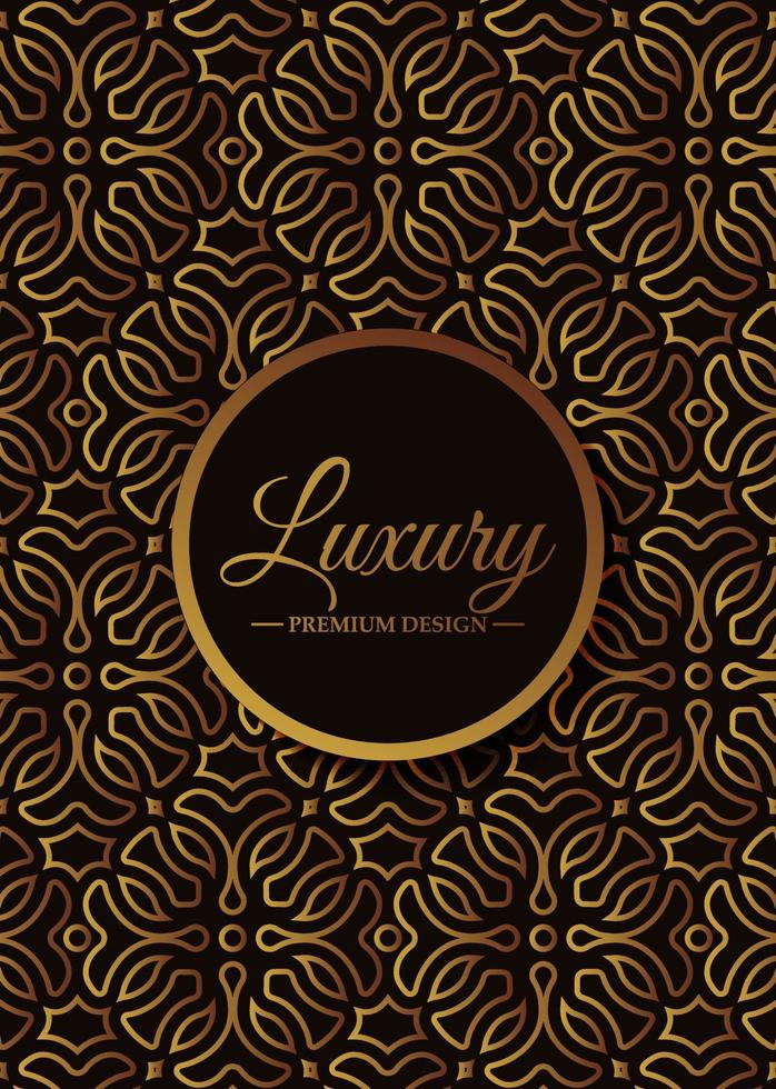 cover of elegant pattern motif in gold color vector